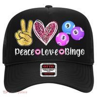 Peace Love Bingo Funny Bingo Lover Hat thumb 0
