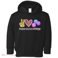 Peace Love Bingo Funny Bingo Lover Toddler Hoodie thumb 0