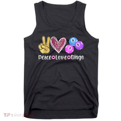 Peace Love Bingo Funny Bingo Lover Tank Top