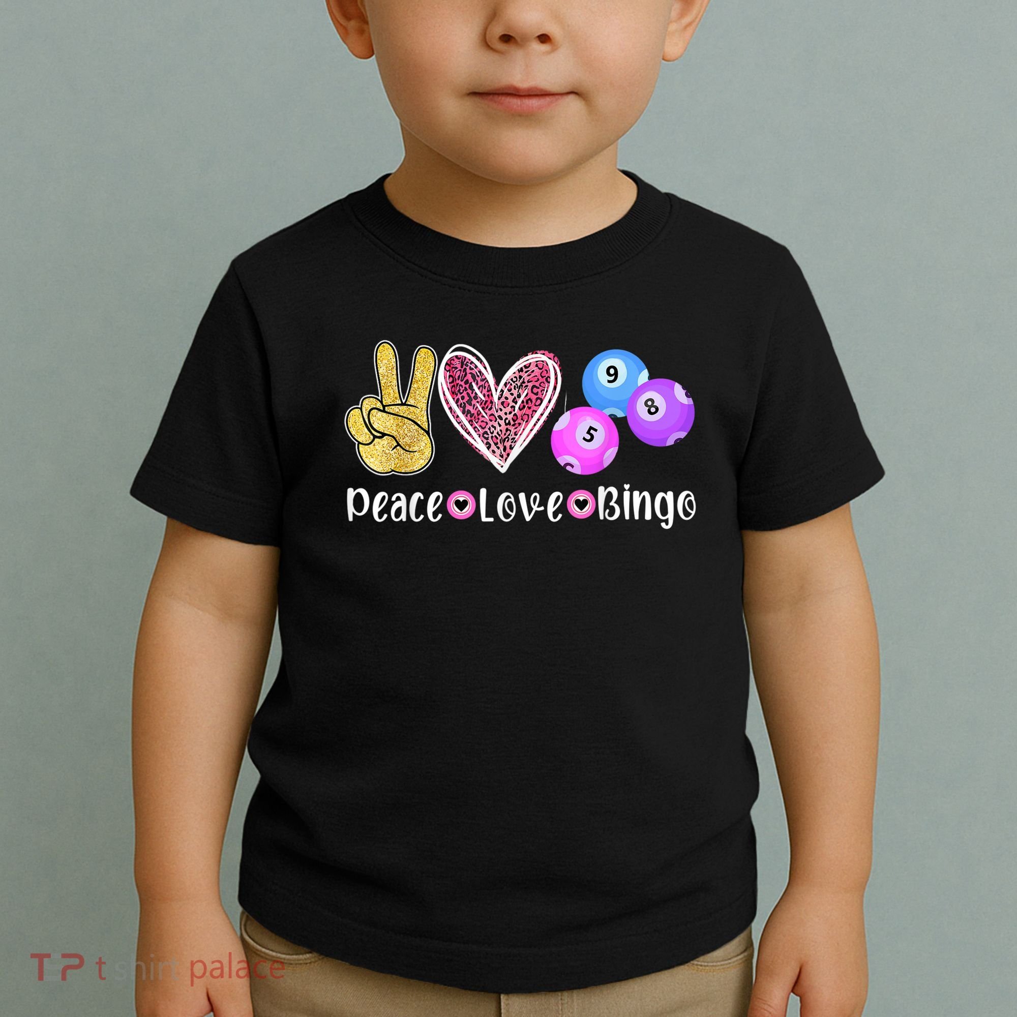 Peace Love Bingo Funny Bingo Lover Toddler T-Shirt