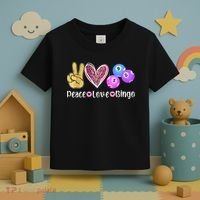 Peace Love Bingo Funny Bingo Lover Toddler T-Shirt thumb 3