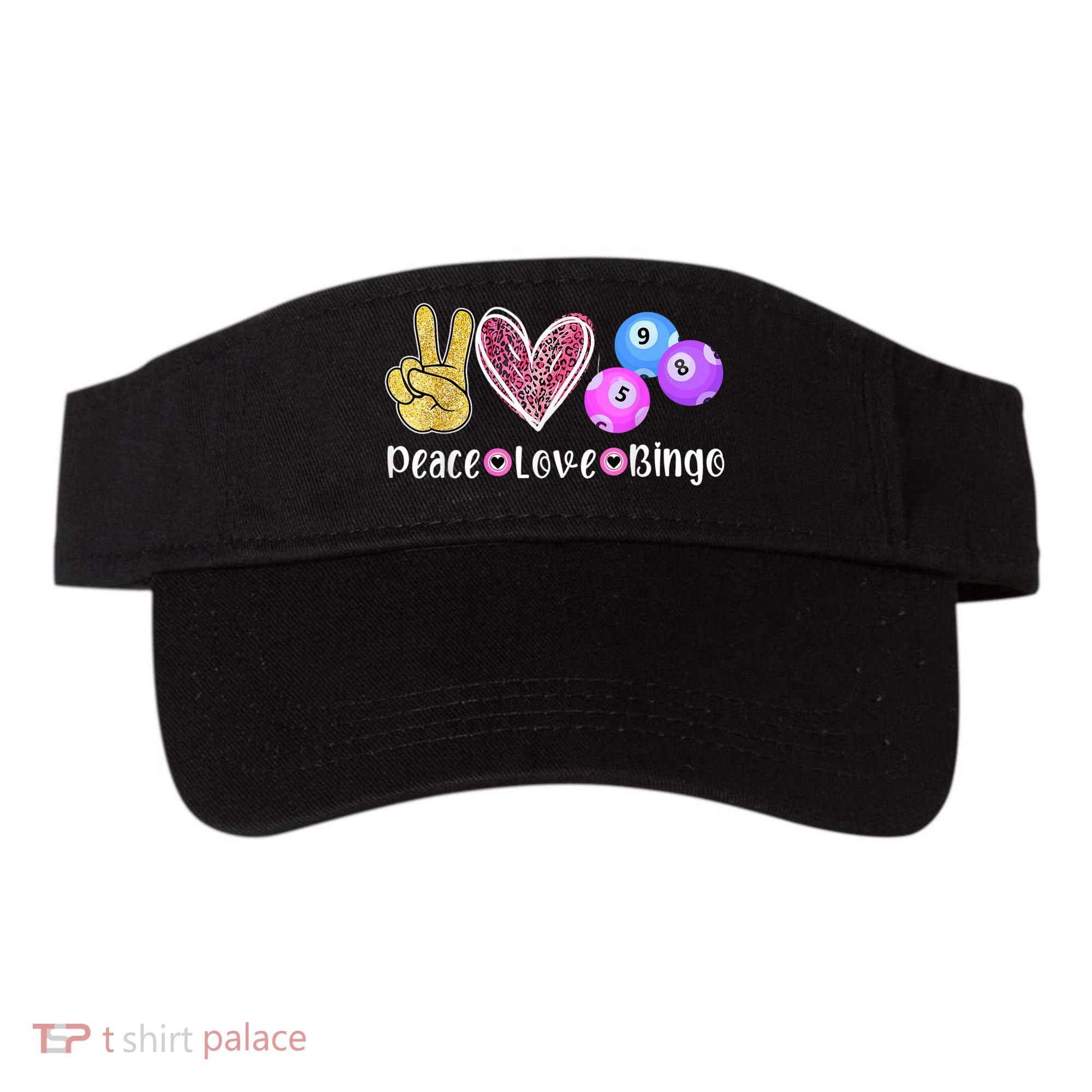 Peace Love Bingo Funny Bingo Lover Visor