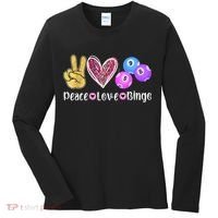 Peace Love Bingo Funny Bingo Lover Women's Long Sleeve Shirt thumb 0