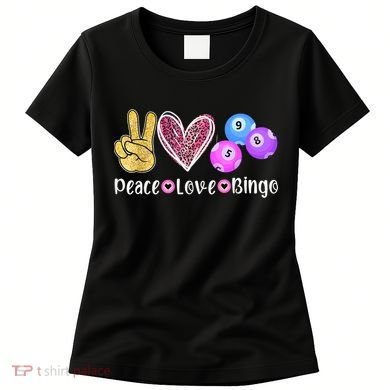 Peace Love Bingo Funny Bingo Lover Women's T-Shirt