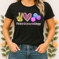 Peace Love Bingo Funny Bingo Lover Women's T-Shirt thumb 2