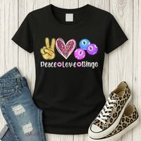 Peace Love Bingo Funny Bingo Lover Women's T-Shirt thumb 3