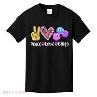Peace Love Bingo Funny Bingo Lover Kids T-Shirt thumb 0