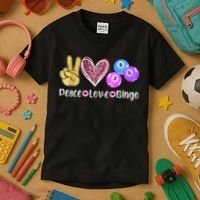 Peace Love Bingo Funny Bingo Lover Kids T-Shirt thumb 3