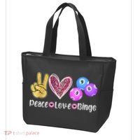 Peace Love Bingo Funny Bingo Lover Tote Bag thumb 3