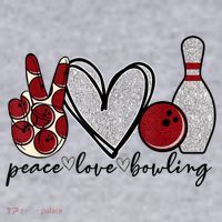 Peace Love Bowling Funny Bowling Lover Women's Sweatshirt thumb 2