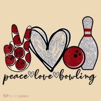 Peace Love Bowling Funny Bowling Lover Tote Bag thumb 4