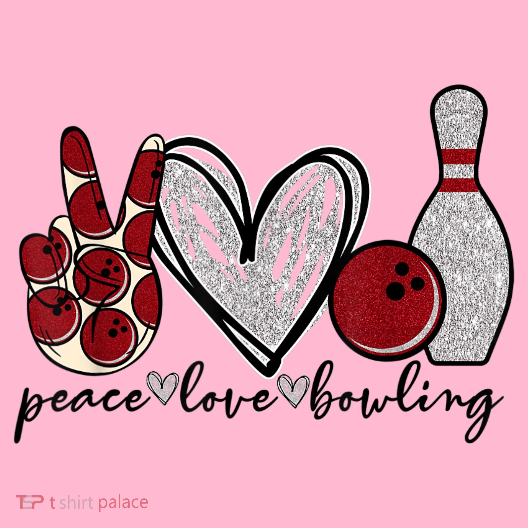 Peace Love Bowling Funny Bowling Lover Coaster