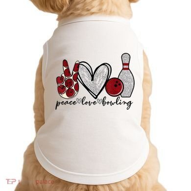 Peace Love Bowling Funny Bowling Lover Doggie Tank