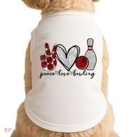 Peace Love Bowling Funny Bowling Lover Doggie Tank thumb 0