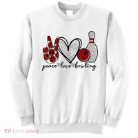 Peace Love Bowling Funny Bowling Lover Sweatshirt thumb 0