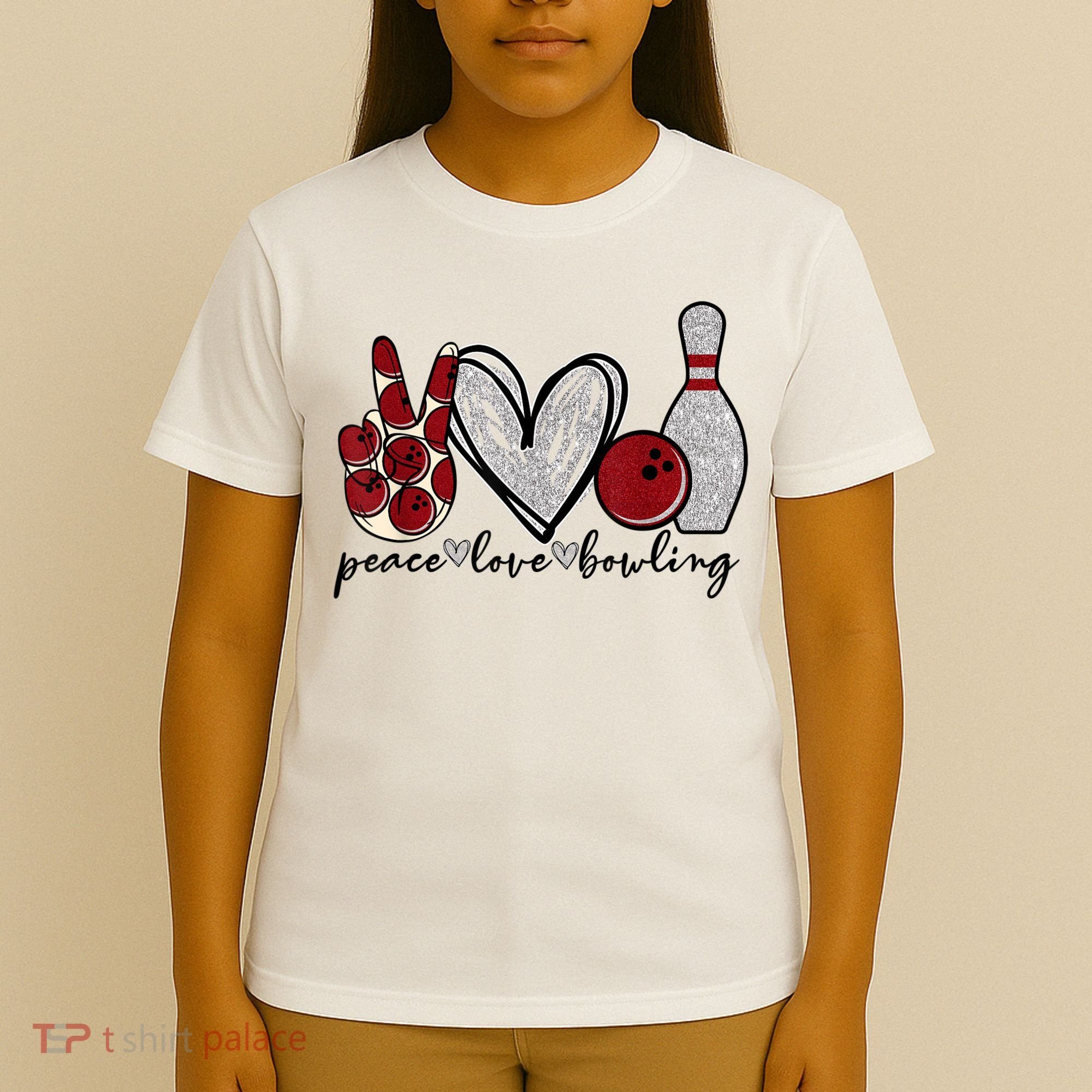 Peace Love Bowling Funny Bowling Lover T-Shirt