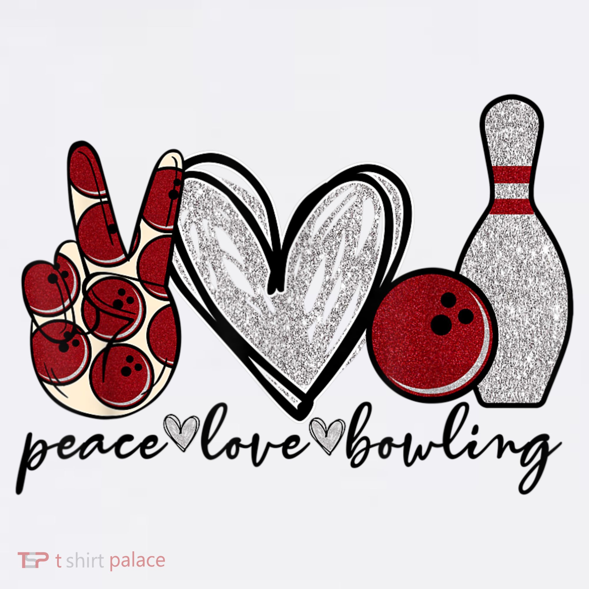 Peace Love Bowling Funny Bowling Lover Women's Hoodie