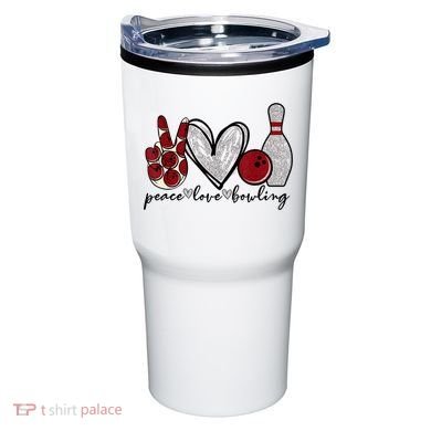 Peace Love Bowling Funny Bowling Lover Tumbler