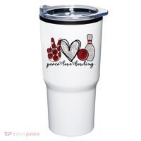 Peace Love Bowling Funny Bowling Lover Tumbler thumb 0