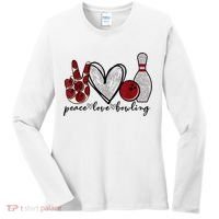 Peace Love Bowling Funny Bowling Lover Women's Long Sleeve Shirt thumb 0