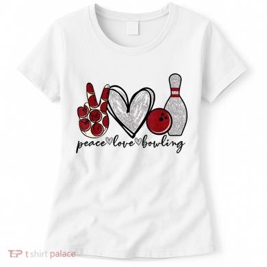 Peace Love Bowling Funny Bowling Lover Women's T-Shirt