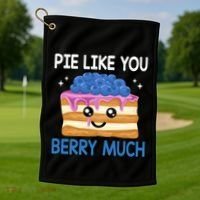 Pie Like Blue Berry Much Blueberries Funny Blueberry Lover Gift Golf Towel thumb 1