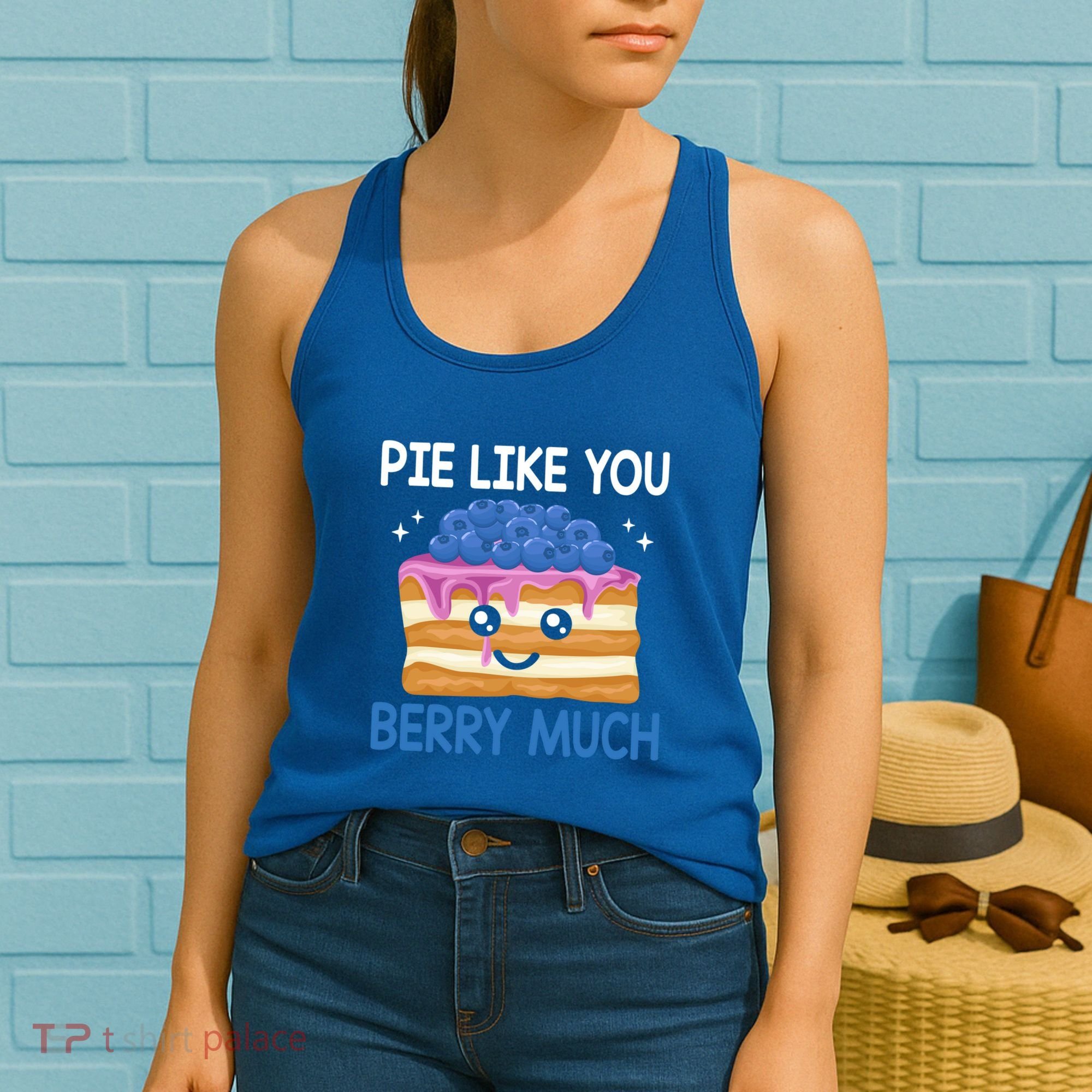 Pie Like Blue Berry Much Blueberries Funny Blueberry Lover Gift Women's Tank Top