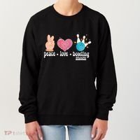 Peace Love Bowling Mom Of A Bowler Mama Bowling Mother Gift Women's Sweatshirt thumb 0