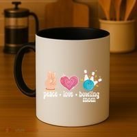 Peace Love Bowling Mom Of A Bowler Mama Bowling Mother Gift Coffee Mug thumb 4