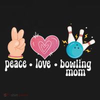 Peace Love Bowling Mom Of A Bowler Mama Bowling Mother Gift Women's Hoodie thumb 2