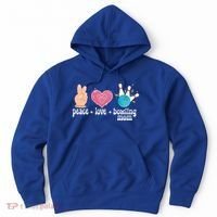 Peace Love Bowling Mom Of A Bowler Mama Bowling Mother Gift Hoodie thumb 0