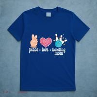 Peace Love Bowling Mom Of A Bowler Mama Bowling Mother Gift T-Shirt thumb 5