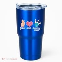 Peace Love Bowling Mom Of A Bowler Mama Bowling Mother Gift Tumbler thumb 0