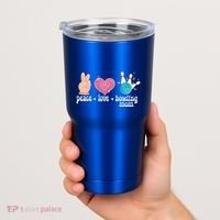 Peace Love Bowling Mom Of A Bowler Mama Bowling Mother Gift Tumbler thumb 2