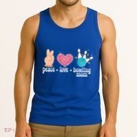Peace Love Bowling Mom Of A Bowler Mama Bowling Mother Gift Tank Top thumb 3