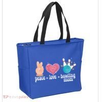 Peace Love Bowling Mom Of A Bowler Mama Bowling Mother Gift Tote Bag thumb 2