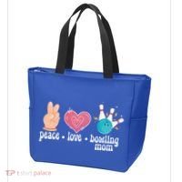 Peace Love Bowling Mom Of A Bowler Mama Bowling Mother Gift Tote Bag thumb 3