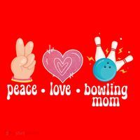 Peace Love Bowling Mom Of A Bowler Mama Bowling Mother Gift Santa Hat thumb 1