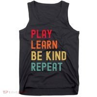 Play Learn Be Kind Repeat Unity Day No Bullies Kindness Tank Top thumb 0