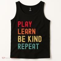 Play Learn Be Kind Repeat Unity Day No Bullies Kindness Tank Top thumb 2