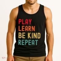 Play Learn Be Kind Repeat Unity Day No Bullies Kindness Tank Top thumb 3
