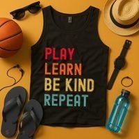 Play Learn Be Kind Repeat Unity Day No Bullies Kindness Tank Top thumb 4