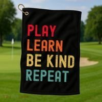 Play Learn Be Kind Repeat Unity Day No Bullies Kindness Golf Towel thumb 1