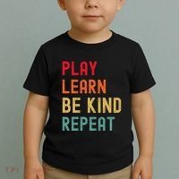 Play Learn Be Kind Repeat Unity Day No Bullies Kindness Toddler T-Shirt thumb 2