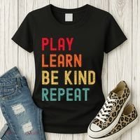 Play Learn Be Kind Repeat Unity Day No Bullies Kindness Women's T-Shirt thumb 3