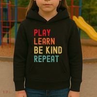 Play Learn Be Kind Repeat Unity Day No Bullies Kindness Kids Hoodie thumb 3
