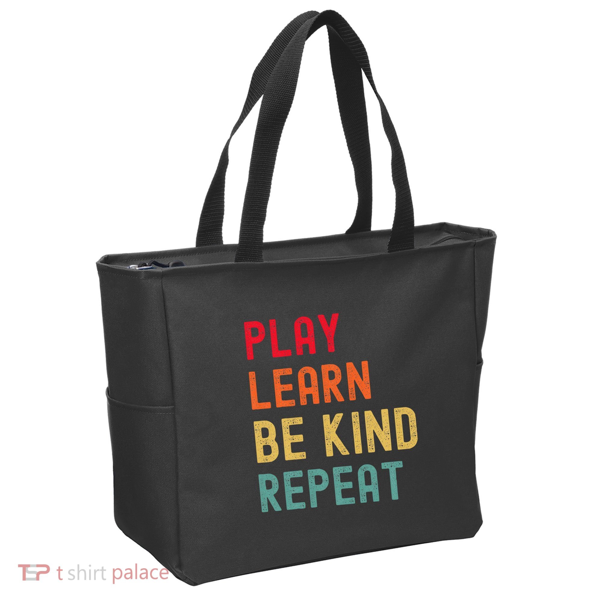 Play Learn Be Kind Repeat Unity Day No Bullies Kindness Tote Bag
