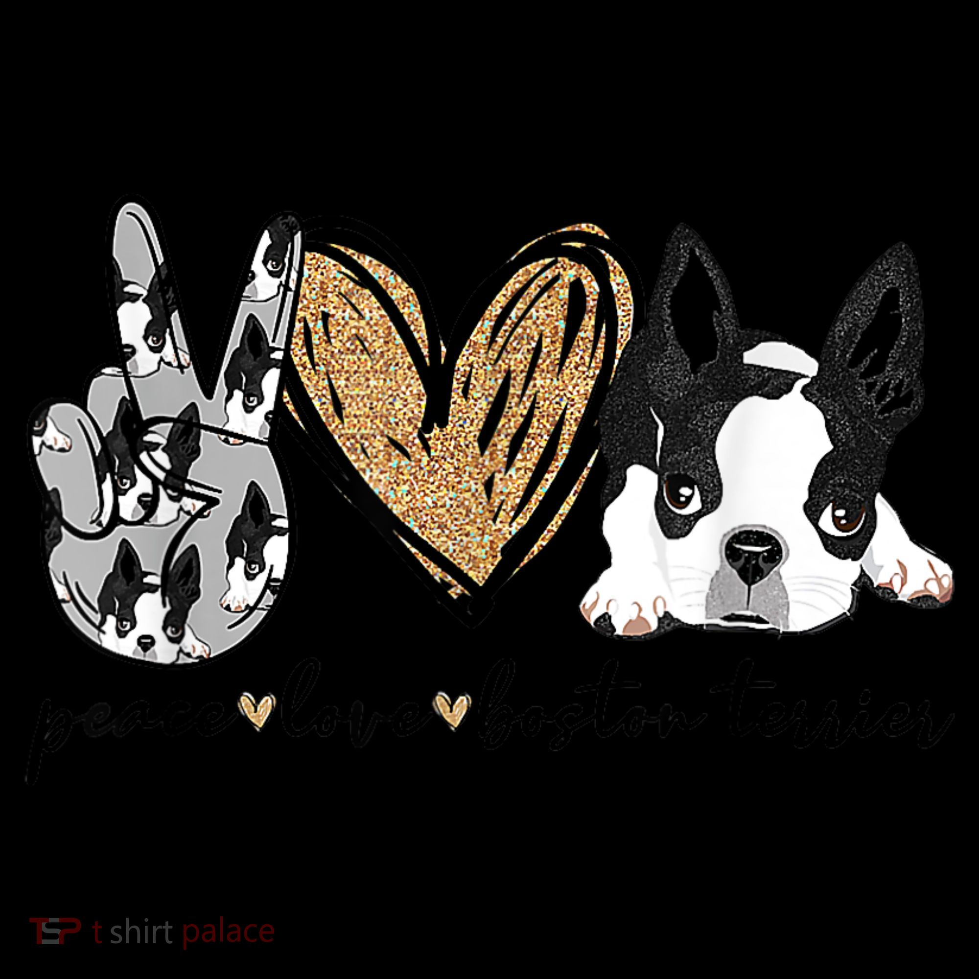 Peace Love Boston Terrier Funny Boston Terrier Lover Dog Mom Coffee Mug