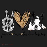 Peace Love Boston Terrier Funny Boston Terrier Lover Dog Mom Beanie thumb 2