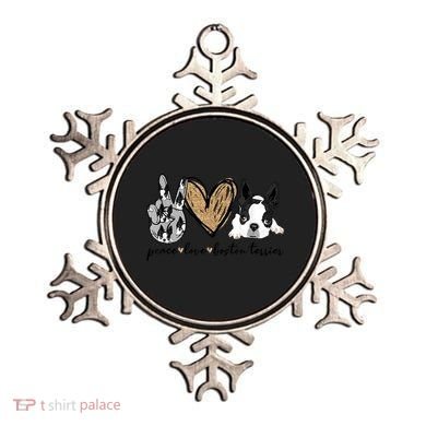 Peace Love Boston Terrier Funny Boston Terrier Lover Dog Mom Ornament